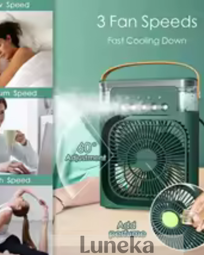 Mini Ventilador USB Tres en Uno y Luz LED
